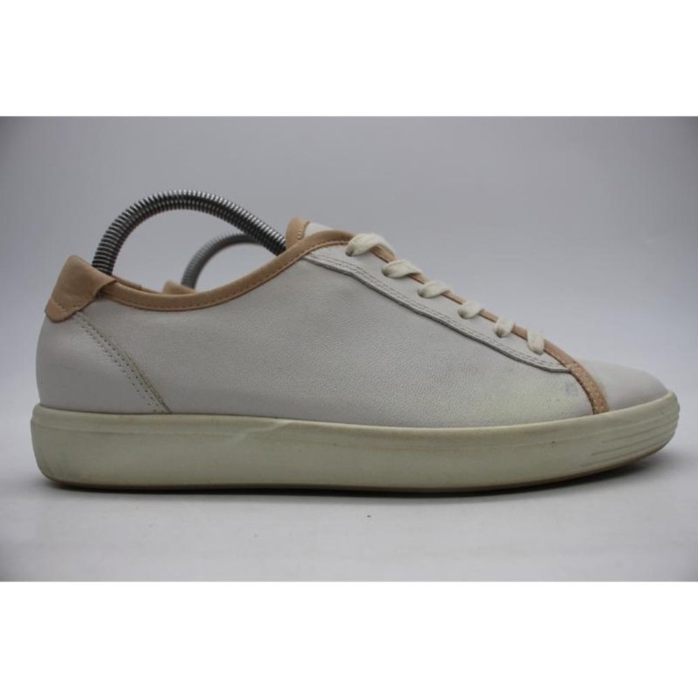 Ecco Soft 7  Women's EU 40 US 9-9.5 Leather Sneakers Shoes White Low Top Comfort